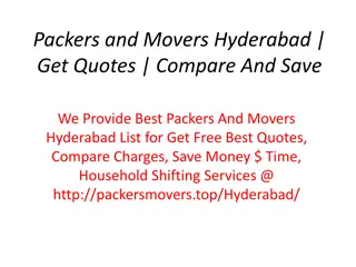 Best Packers And Movers in Hyderabad - Get Free Quotes, Compare Charges