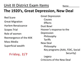 Overview of 1920s: Great Depression, New Deal, and Social Changes