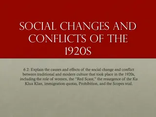 Social Changes and Conflicts of the 1920s: Causes, Effects, and Role of Women