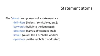 Statement Atoms and Basic Syntax in Programming