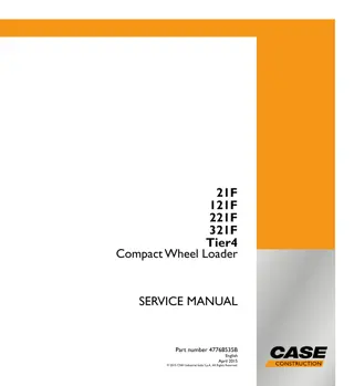 CASE 21F XT Tier 4 Compact Wheel Loader Service Repair Manual Instant Download