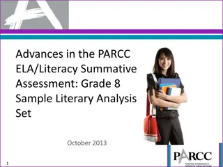 Grade 8 Literary Analysis Sample Items Overview