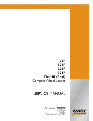 CASE 121F XT Tier 4B (final) Compact Wheel Loader Service Repair Manual Instant Download