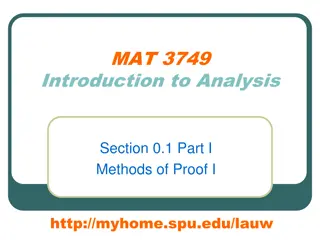 Introduction to Analysis Methods of Proof