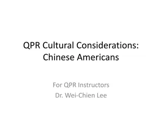 Cultural Considerations for Chinese Americans in QPR Training