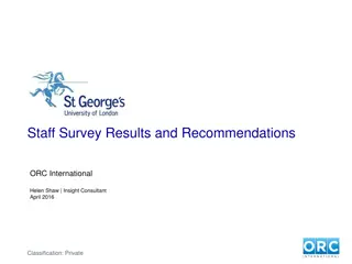 Staff Survey Results and Recommendations at SGUL - Insights and Recommendations