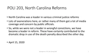 Criminal Justice Reforms in North Carolina