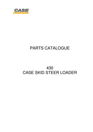 CASE 430 Skid Steer Loader Parts Catalogue Manual Instant Download