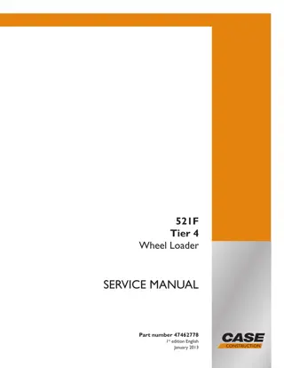 CASE 521F Tier 4 Wheel Loader Service Repair Manual Instant Download