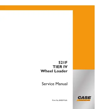 CASE 521F Tier IV Wheel Loader Service Repair Manual Instant Download