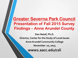 Anne Arundel County Survey Findings Fall 2015 Presentation