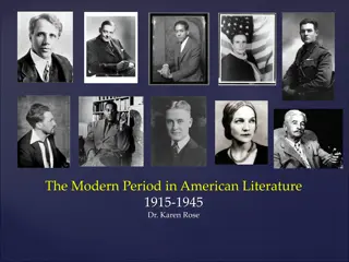 The Modern Period in American Literature: 1915-1945 - Cultural Shifts and Historical Events