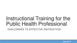 Effective Instructional Training Strategies for Public Health Professionals