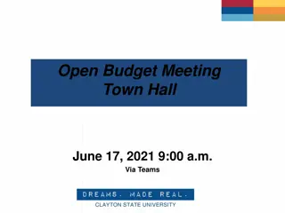 Open Budget Meeting Town Hall Overview