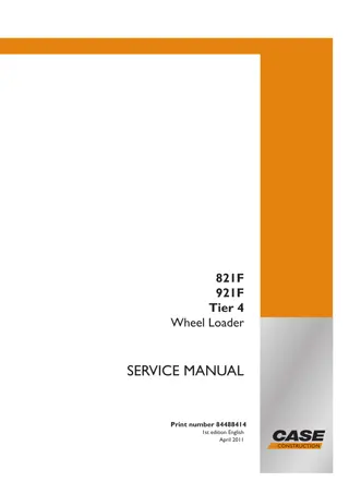 CASE 821F Tier 4 Wheel Loader Service Repair Manual Instant Download