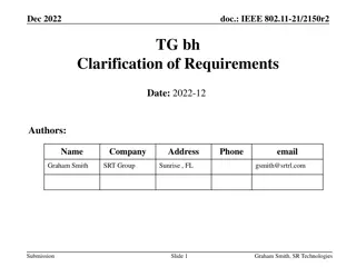 Dec 2022 IEEE 802.11-21/2150r2 TGbh Clarifications