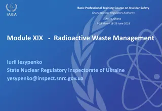 Comprehensive Module on Radioactive Waste Management in Nuclear Safety Training