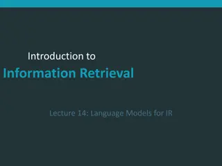 Language Models for Information Retrieval