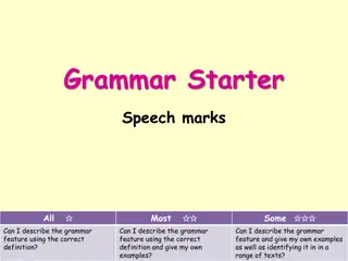 Speech Marks in Grammar