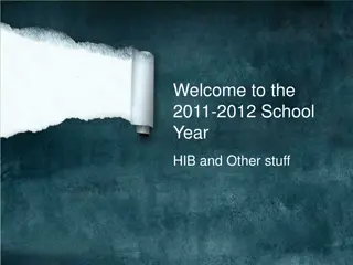 The 2011-2012 School Year: HIB Law and Expectations