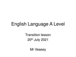 Exploring Pragmatic Competence in English Language A Level Transition Lesson