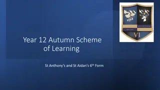 Year 12 Autumn Scheme of Learning for St. Anthony's and St. Aidan's 6th Form