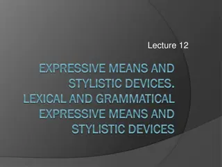 Lexical and Grammatical Expressive Means in Stylistic Devices