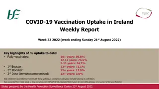 COVID-19 Vaccination Uptake in Ireland - Weekly Report Week 33, 2022