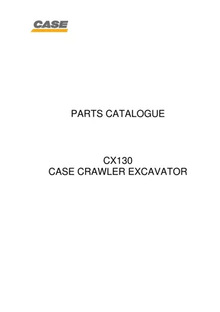 CASE CX130 Crawler Excavator Parts Catalogue Manual Instant Download