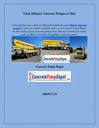 Used Alliance Concrete Pumps USA, concretepumpdepot