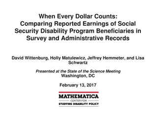 Comparing Employment and Earnings Data of Social Security Disability Program Beneficiaries