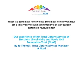 Challenges in Supporting Systematic Reviews with Minimal Staff: A Case Study