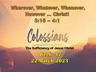 Embracing Christ's Sufficiency in Colossians Study