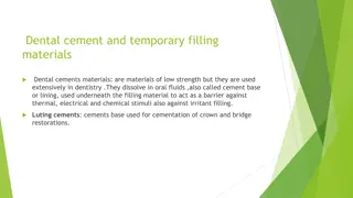 Dental Cements and Temporary Filling Materials