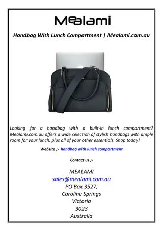 Handbag With Lunch Compartment | Mealami.com.au