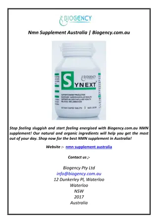 Nmn Supplement Australia | Biogency.com.au