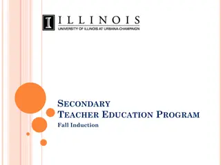 Secondary Teacher Education Program Induction and Resources