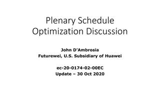 IEEE 802 Plenary Schedule Optimization Discussion Update