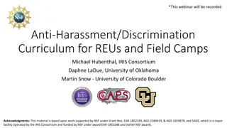 Anti-Harassment/Discrimination Curriculum for REUs and Field Camps