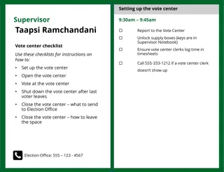 Vote Center Supervisor Checklist