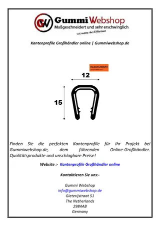 Kantenprofile Großhändler online | Gummiwebshop.de