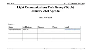 IEEE 802.11 TGbb January 2020 Meeting Agenda