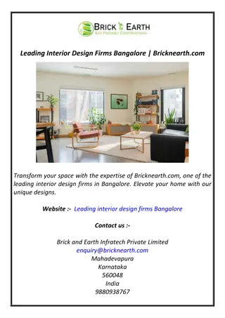 Leading Interior Design Firms Bangalore | Bricknearth.com