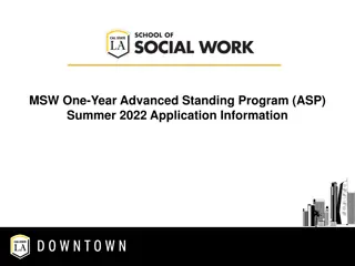 MSW Advanced Standing Program at Cal State LA - Summer 2022 Application