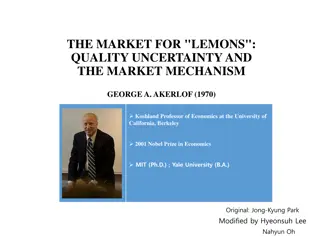 The Market for Lemons: Quality Uncertainty & Economic Theory