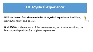 Mystical Experience and the Numinous: William James and Rudolf Otto