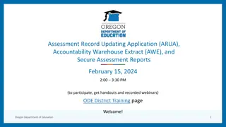 Oregon Department of Education Assessment and Accountability Resources