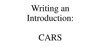 Writing an Introduction to CARS: Establishing Research Territory and Significance