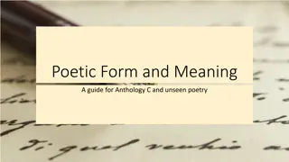 Poetic Form and Meaning in English Poetry