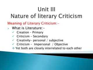 Literary Criticism: Exploring the Art of Interpreting and Evaluating Literature